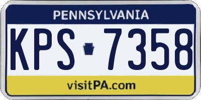 PA license plate KPS7358