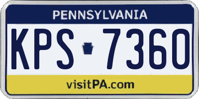 PA license plate KPS7360