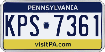 PA license plate KPS7361