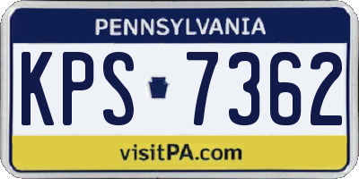 PA license plate KPS7362