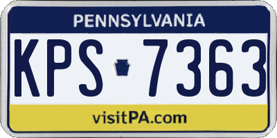 PA license plate KPS7363