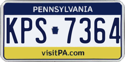 PA license plate KPS7364