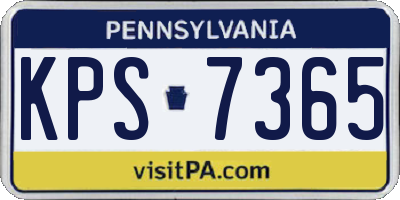 PA license plate KPS7365