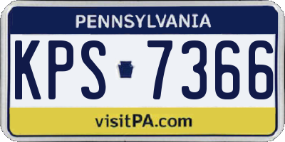 PA license plate KPS7366