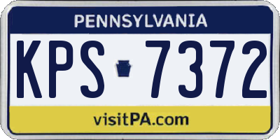 PA license plate KPS7372