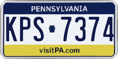 PA license plate KPS7374