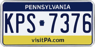 PA license plate KPS7376