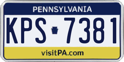 PA license plate KPS7381