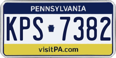 PA license plate KPS7382