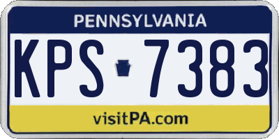 PA license plate KPS7383