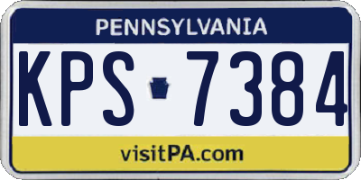 PA license plate KPS7384