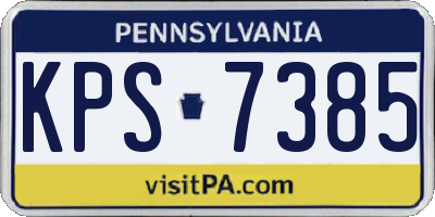 PA license plate KPS7385