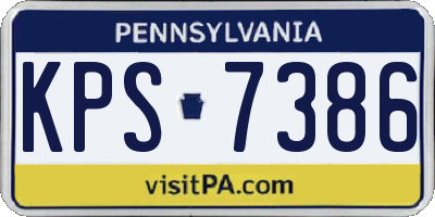 PA license plate KPS7386