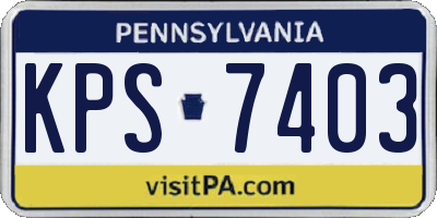 PA license plate KPS7403