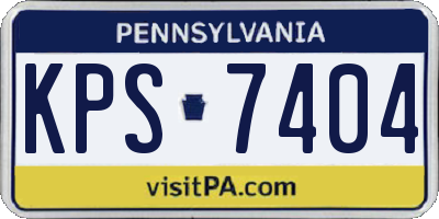 PA license plate KPS7404