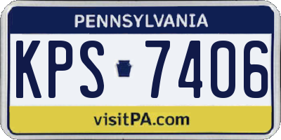 PA license plate KPS7406