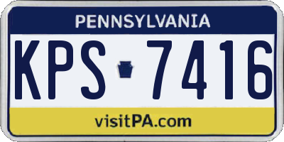 PA license plate KPS7416