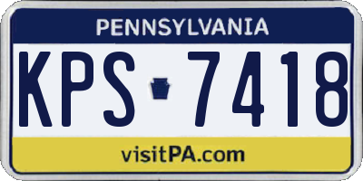 PA license plate KPS7418