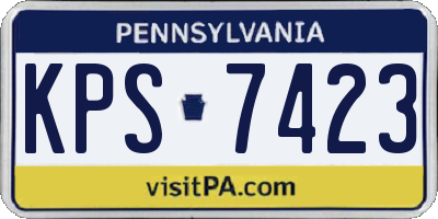 PA license plate KPS7423