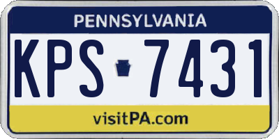 PA license plate KPS7431