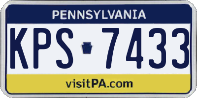 PA license plate KPS7433