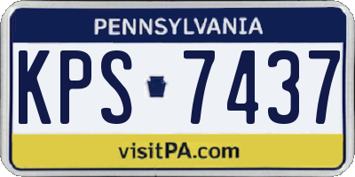 PA license plate KPS7437