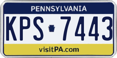 PA license plate KPS7443