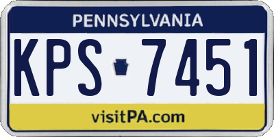 PA license plate KPS7451