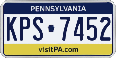 PA license plate KPS7452