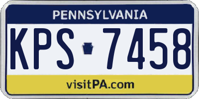 PA license plate KPS7458