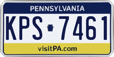 PA license plate KPS7461