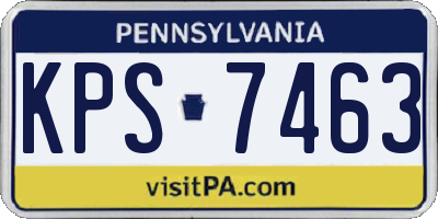 PA license plate KPS7463