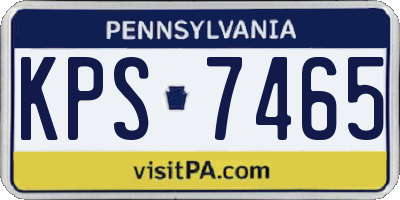 PA license plate KPS7465
