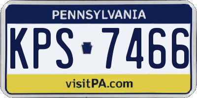 PA license plate KPS7466