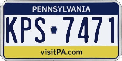 PA license plate KPS7471