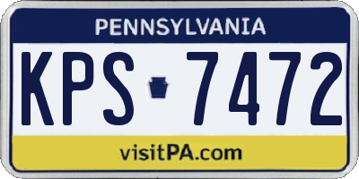 PA license plate KPS7472