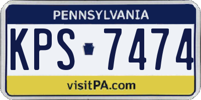 PA license plate KPS7474