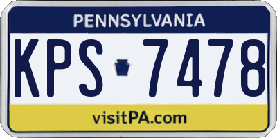 PA license plate KPS7478