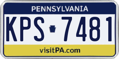PA license plate KPS7481