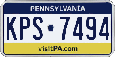PA license plate KPS7494