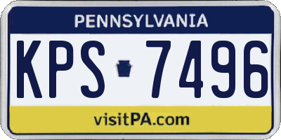 PA license plate KPS7496
