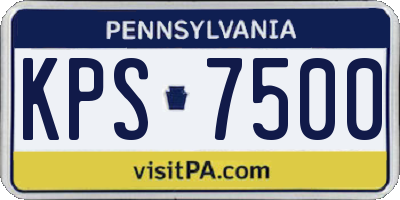 PA license plate KPS7500