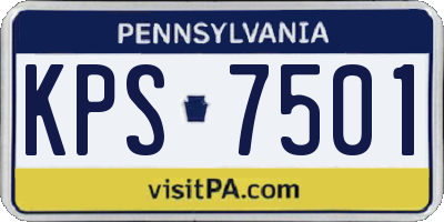 PA license plate KPS7501