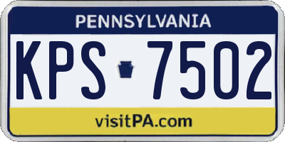 PA license plate KPS7502