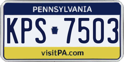 PA license plate KPS7503