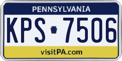 PA license plate KPS7506