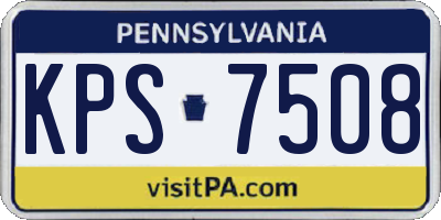 PA license plate KPS7508