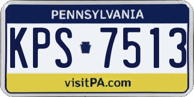 PA license plate KPS7513