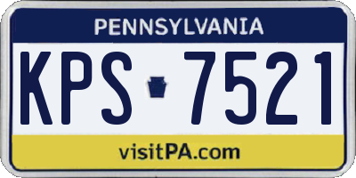 PA license plate KPS7521