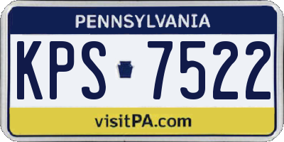 PA license plate KPS7522